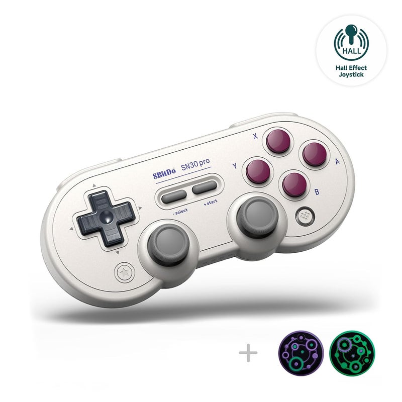 8Bitdo وحدة تحكم لاسلكية بلوتوث SN30 Pro، تحديث عصا التحكم بتأثير هول، جهاز تحكم رجعي لـ Switch/Switch 2، PC، Steam Deck، Android، Raspberry PI، iPhone، iPad، macOS و Apple TV (إصدار G الكلاسيكي) - Image 1